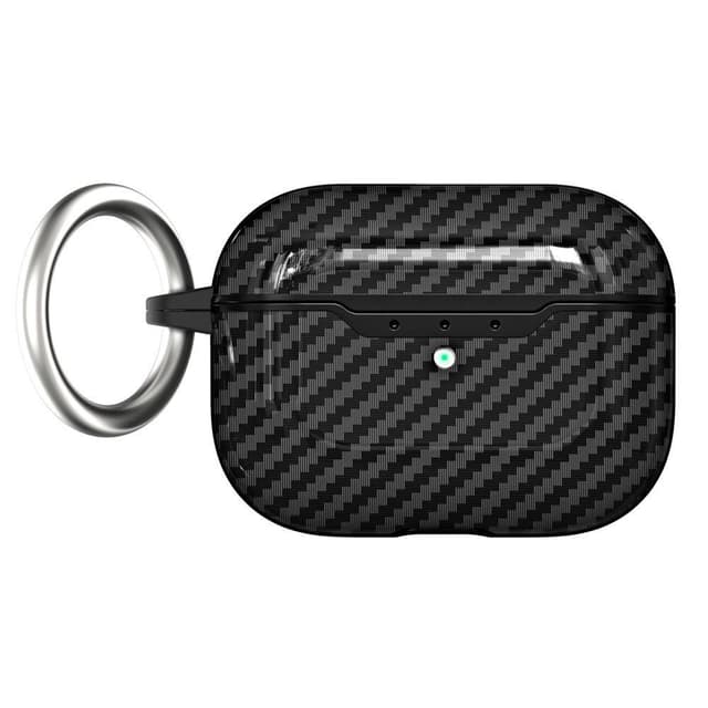 SKALO AirPods Pro 2 Carbon Fiber TPU Fodral med Nyckelring