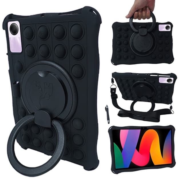 SKALO Xiaomi Redmi Pad SE Stöttåligt Armor Popit Silikon Skal - Svart