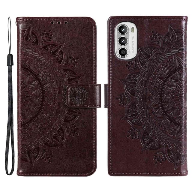 SKALO Motorola Moto G52 Mandala Plånboksfodral - Brun
