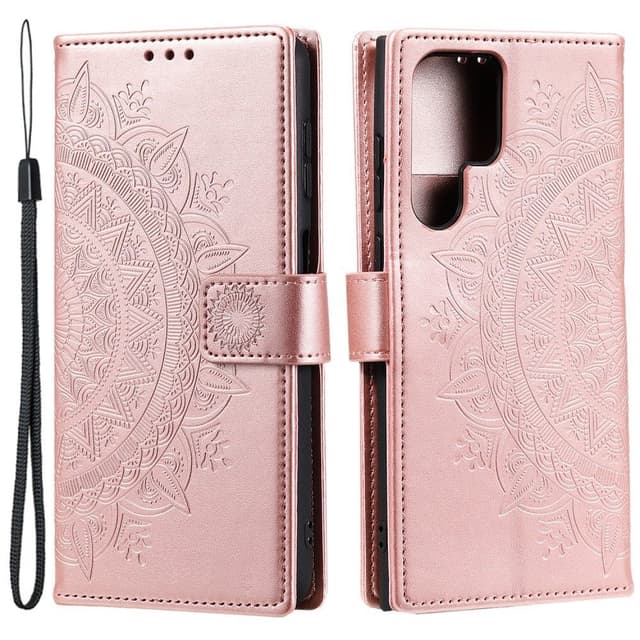 SKALO Samsung S24 Ultra Mandala Plånboksfodral - Roséguld