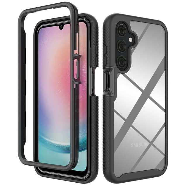 SKALO Samsung A25 5G Shockproof Clear Hybrid Skal - Svart