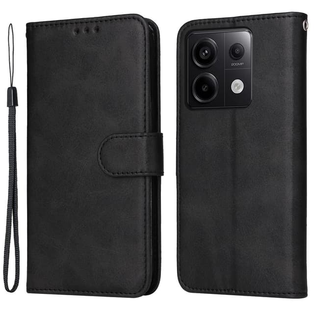 SKALO Xiaomi Redmi Note 13 Pro 5G PU-nahkainen Lompakkokotelo - Musta