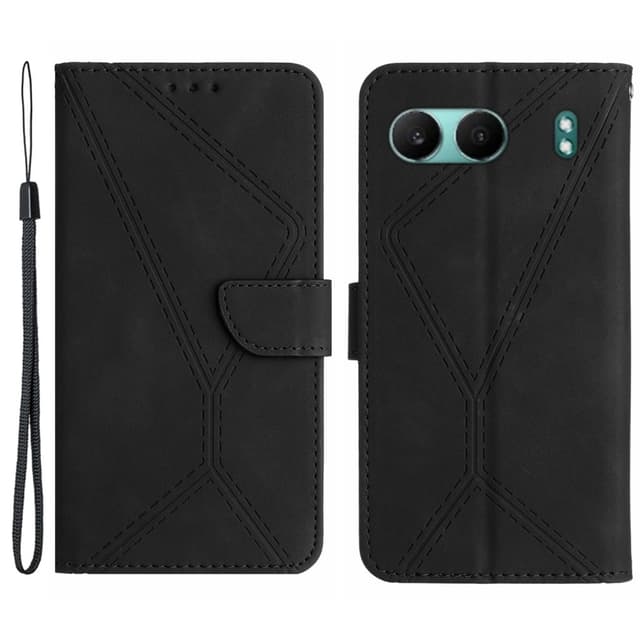 SKALO OnePlus Nord 4 PU læderpung med prægning - Sort