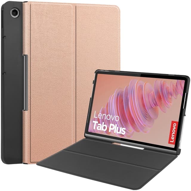 SKALO Lenovo Tab Plus 11.5"" Duofold PU-Läder Fodral - Roséguld