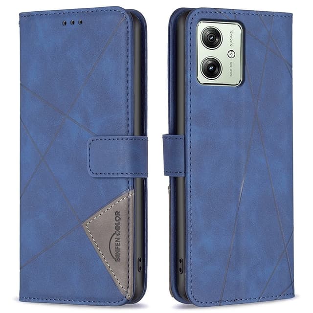 Motorola Moto G54 5G BINFEN COLOR Embossed Plånboksfodral - Blå