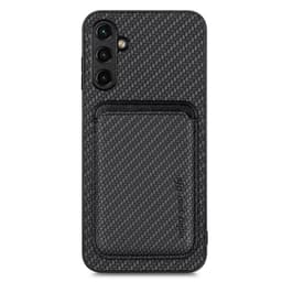 SKALO Samsung A54 5G Carbon Fiber Suojakuori korttipidikkeellä - Musta