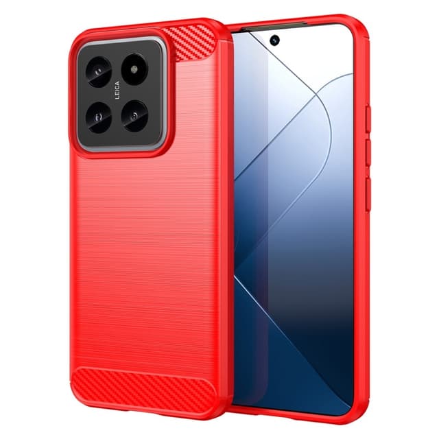 SKALO Xiaomi 14 5G Armor Carbon Stødsikker TPU-cover - Rød