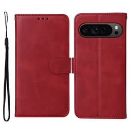 SKALO Google Pixel 9 Pro XL PU-Läder Plånboksfodral - Röd