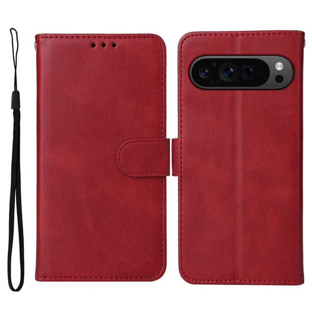SKALO Google Pixel 9 Pro XL PU-Läder Plånboksfodral - Röd