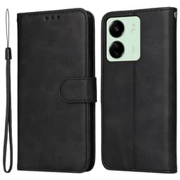 SKALO Xiaomi Redmi 13C 4G PU-nahkainen Lompakkokotelo - Musta