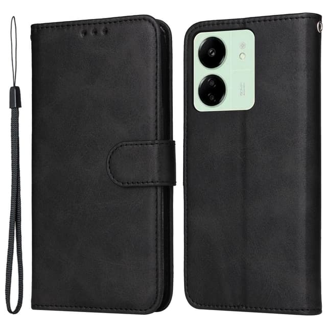 SKALO Xiaomi Redmi 13C 4G PU-nahkainen Lompakkokotelo - Musta