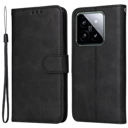 SKALO Xiaomi 14 5G PU-Läder Plånboksfodral - Svart