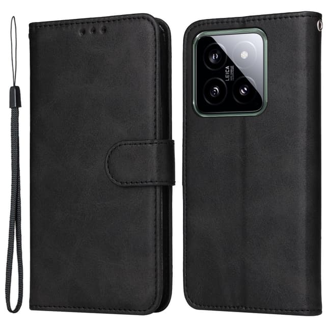 SKALO Xiaomi 14 5G PU-Läder Plånboksfodral - Svart