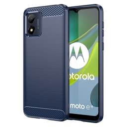 SKALO Motorola Moto E13 4G Armor Carbon Iskunkestävä TPU suojakuori - Sininen