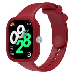 SKALO Silikoniranneke ja Suojakuori Xiaomi Redmi Watch 4 - Viininpunainen