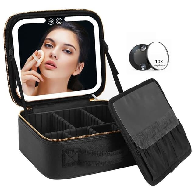 UNIQ Makeup Resväska med LED-ljusspegel – Sminkväska för all din makeup –