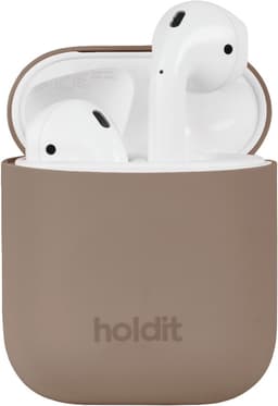 Holdit AirPods silikoneetui (mochabrun)