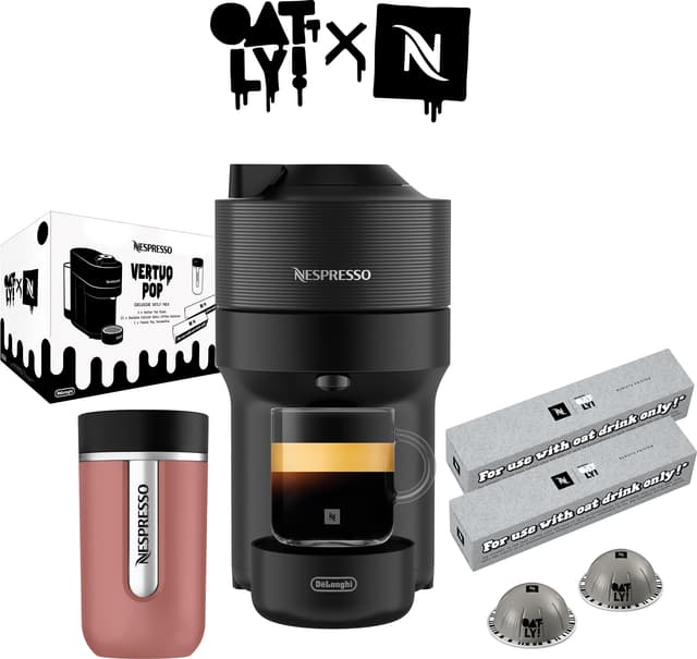 Nespresso Vertuo Pop x Oatly värdepaket av DeLonghi (svart)
