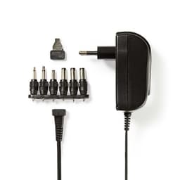 Nedis Universal AC Power Adapter | 18 W | 3 - 12 V DC | 1.80 m | 1.5 / 2.1 A | 6 plug(s) | Sort