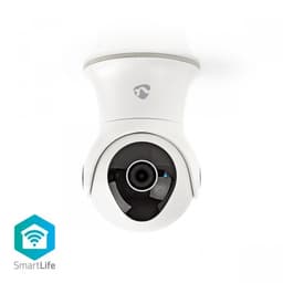 Nedis SmartLife Utendørs kamera | Wi-Fi | Full HD 1080p | Panorering og vipping | IP65 | Cloud Storage (valgfritt) / Internt 16GB | 12 V DC | Med bevegelses sensor | Nattsyn | Hvit