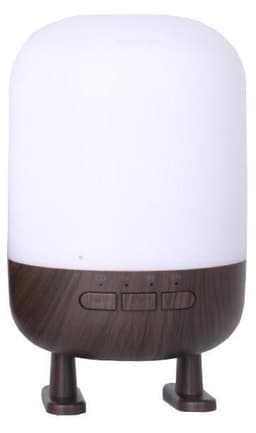Luftfukter med høyttaler og lampe, mørkt tredesign