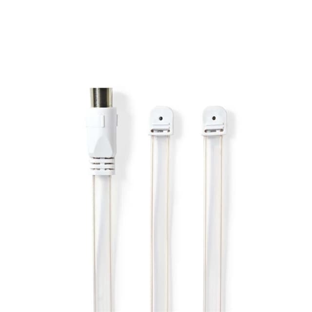 Nedis Coax Cable | IEC (Coax) Han | Open | Nikkel belagt | 50 Ohm | Unshielded | 1.90 m | Flatt | PVC | Hvit | Boks