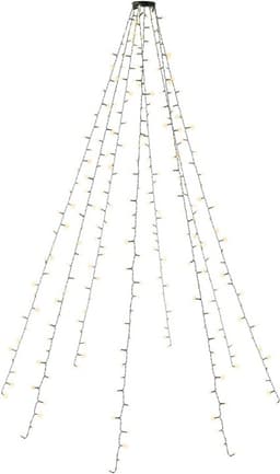 Goobay 280 LED överkast julgransbelysning med ring med timer och minnesfunktion, 8 ljuslägen, 24 V extern transformator, varmvitt (2500K), för inomhus- och utomhusbruk (IP44)