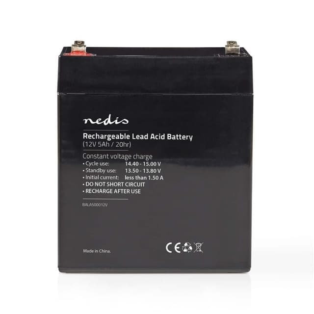 Nedis Oppladbart blybatteri | Lead-Acid | Oppladningsbar | 12 V | 5000 mAh