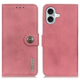 KHAZNEH til iPhone 16 Plus Lommebok-deksel - Rosa