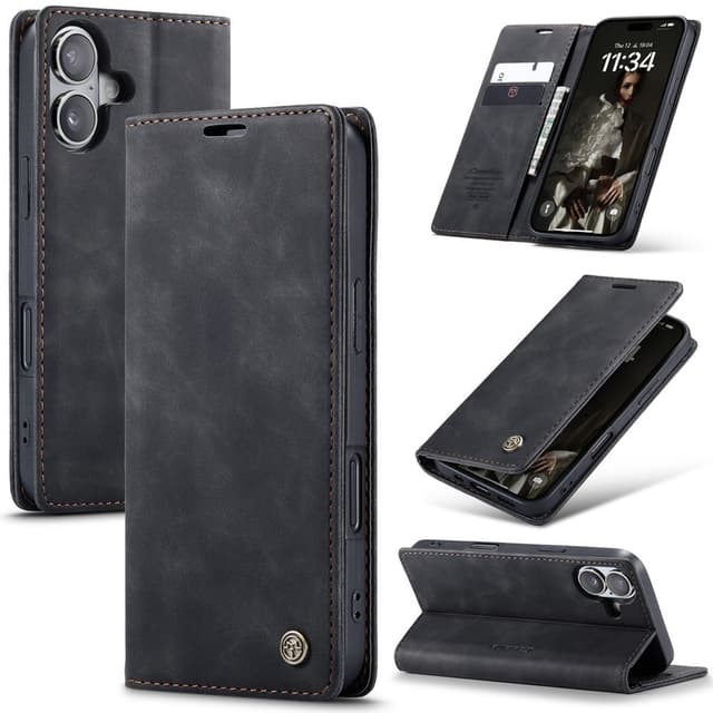 CASEME Lommebok-deksel iPhone 16 - Svart