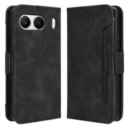 OnePlus Nord 4 Kotelo Lompakkoteline Retro Tekstuuri Suojakuori – Musta