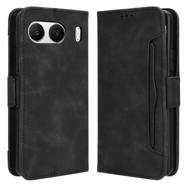 Til OnePlus Nord 4 Etui Tegnebogsstativ Retro Tekstur Telefon Cover – Sort