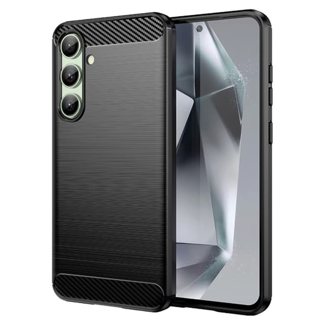 Samsung Galaxy S24 FE Karbonfiber Teksturdeksel - Svart