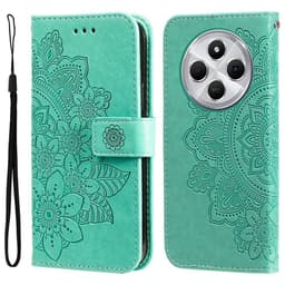 Till Xiaomi Redmi 14C Plånboksfodral med Blommigt Mönster - Grön