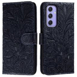 Til Samsung Galaxy A16 5G / A16 4G Flip Cover i PU Læder med Blomster Mønster