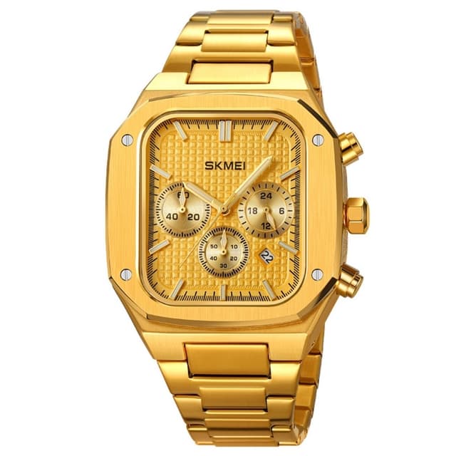SKMEI Clock Business Quartz Watch Square Fashion Armbåndsur Luminous - Guld