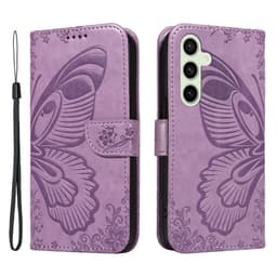 Til Samsung Galaxy S24 FE Etui Stand Tegnebog Etui Sommerfuglemønster