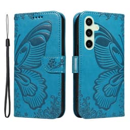 Til Samsung Galaxy S24 FE Etui Stand Tegnebog Etui Sommerfuglemønster