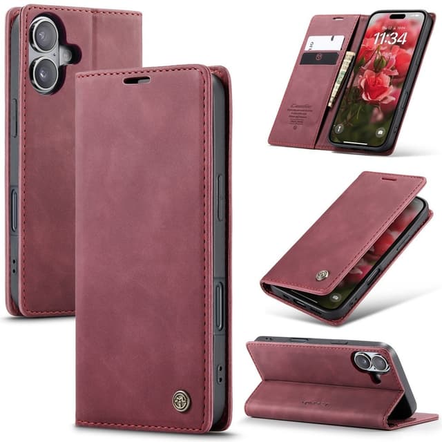 CASEME Lommebok-deksel iPhone 16 Plus - Rød