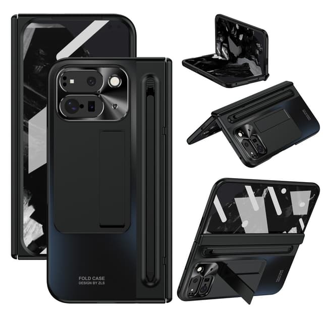 For Google Pixel 9 Pro Fold 5G Deksel med Herdet Glassfilm, Stylus - Svart