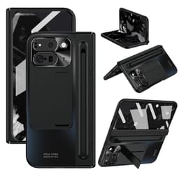 För Google Pixel 9 Pro Fold 5G Fodral med Härdat Glasfilm, Stylus - Svart