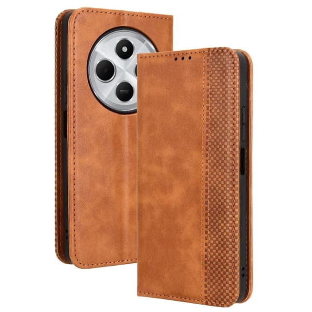 Vintage Lommebok-deksel til Xiaomi Redmi 14C - Brun