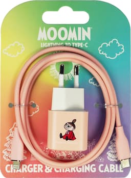 Moomin 20W Lightning- till USB-C väggladdare 1 m (rosa