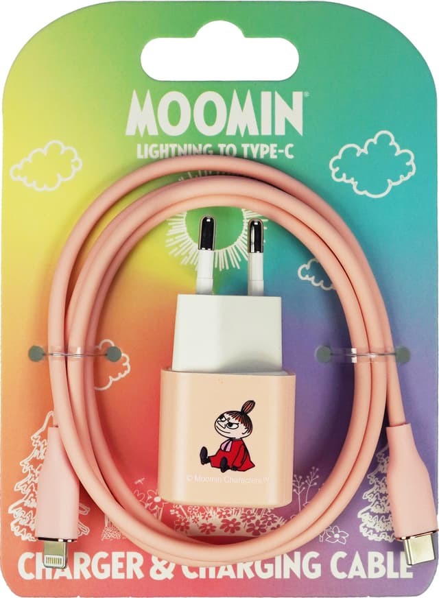Moomin 20W Lightning til USB-C vegglader 1 m (rosa)