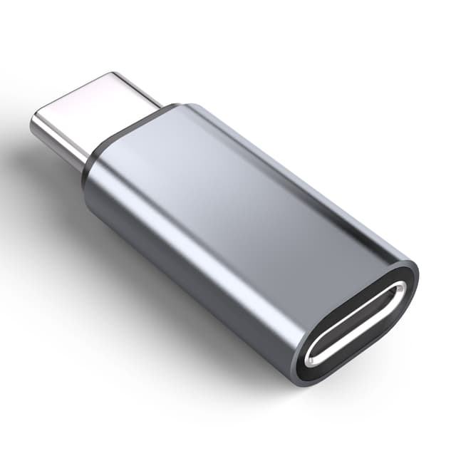 Lightning (hun) til USB-C (han) adapter, kompatibel med iPhone 15 Grå