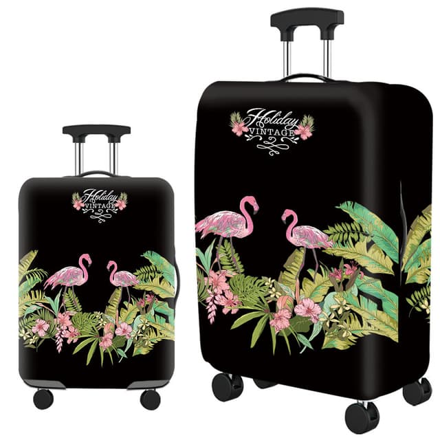 Beskyttende koffertdeksel, tykk elastisk bagasjekoffert XL Jungel flamingo mønster