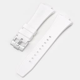Tissot PRX -sarjan silikonikellon ranneke Valkoinen Hopeinen solki