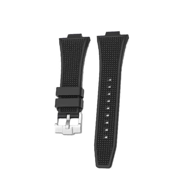 Tissot PRX -sarjan silikonikellon ranneke Musta Hopeinen solki