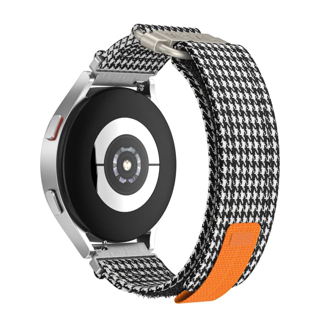 20 mm lærredsurrem til Samsung Galaxy Watch Active 1/2, Galaxy Watch 4 Sort + Hvid