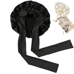 Sovehette i 100 prosent morbærsilke Sort